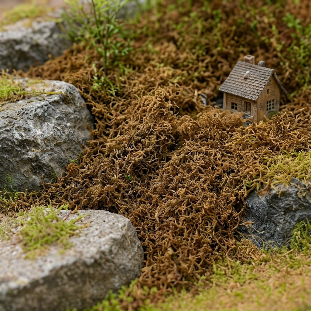Sphagnum Moss Dry - Decoração de Musgo Artificial para Plantas